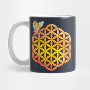 Flower of life, butterfly Mug